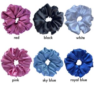 Large handmade scrunchies with hair elastic 6 pieces