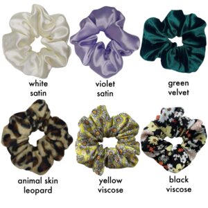 Medium handmade scrunchies with hair elastic 6 pieces