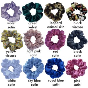 Small handmade scrunchies with hair elastic 12 pieces