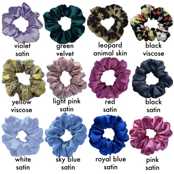 Small handmade scrunchies with hair elastic 12 pieces